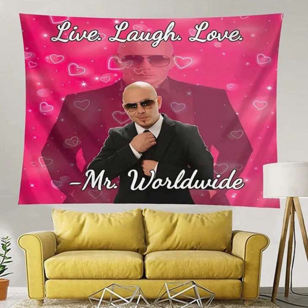 Live Laugh Love Mr. Worldwide Pitbull Party Bachelorette Flag Banner! NWOT